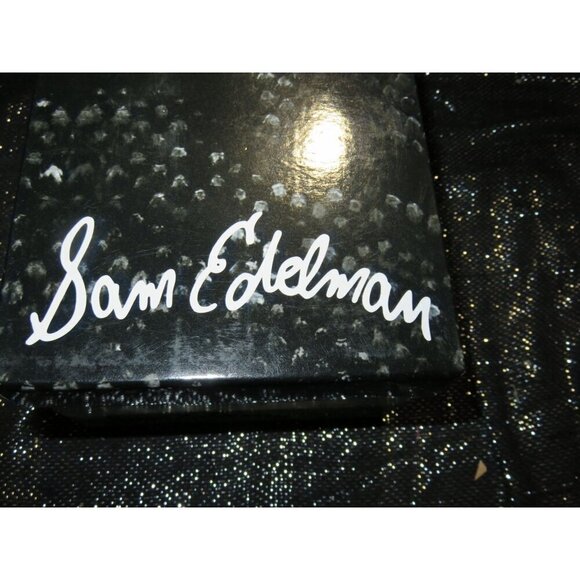 Sam Edelman Pewter Gilda Snakeskin Embossed Leather Gladiator Sandals size 8 - Picture 4 of 5